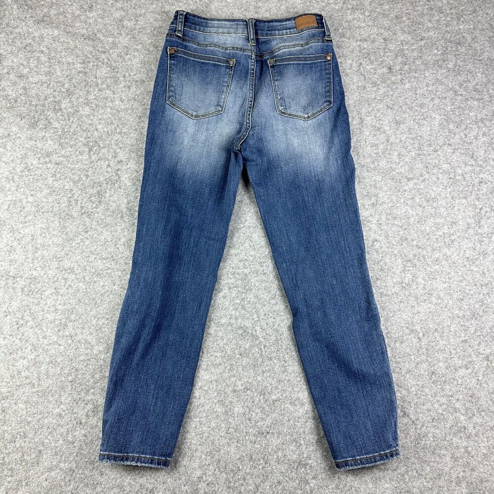 Judy Blue Jeans Womens 28 Distressed Relaxed Fit Dark Wash Everyday Stretch - Picture 5 of 16